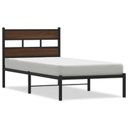Letto singolo | Letto per adulti | Giroletto senza Materasso con Testiera Rovere Marrone 80x200 cm