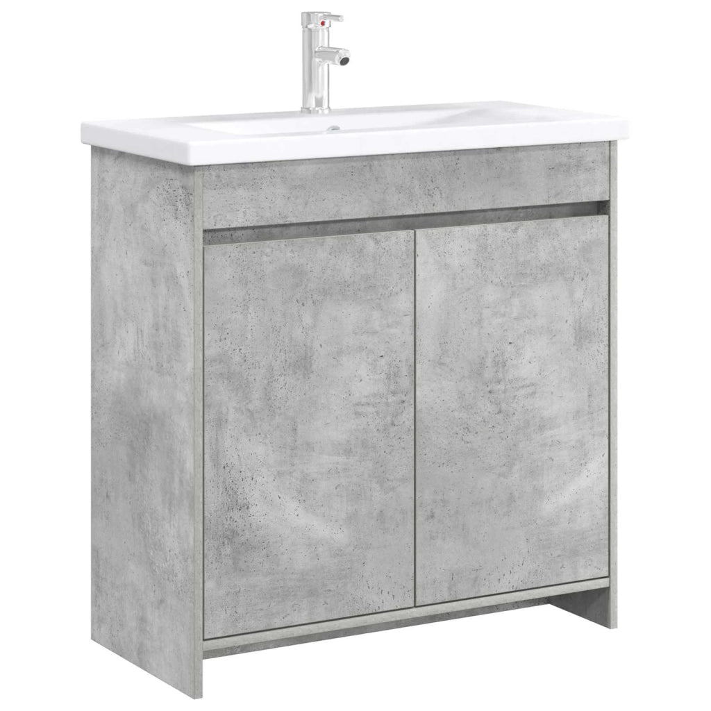 Mobiletto da Bagno Sotto Lavabo Grigio Cemento