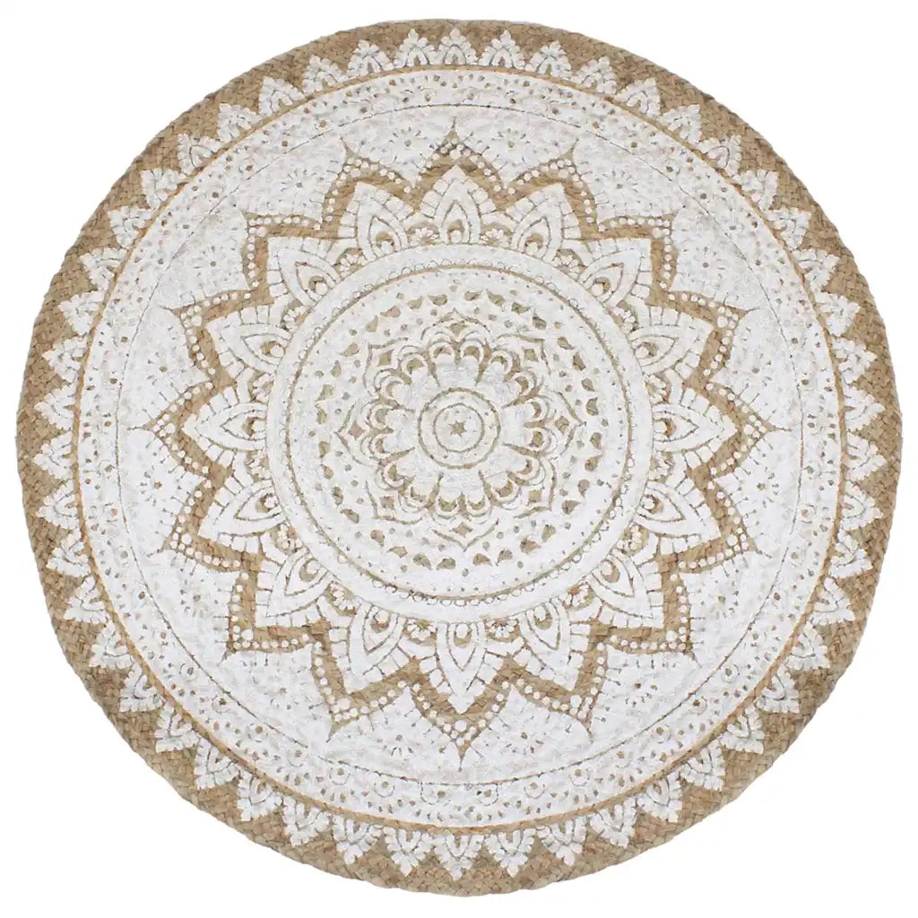 Tappeto in Juta Intrecciata con Stampa 180 cm Rotondo cod mxl 76867