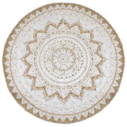 Tappeto in Juta Intrecciata con Stampa 180 cm Rotondo cod mxl 76867