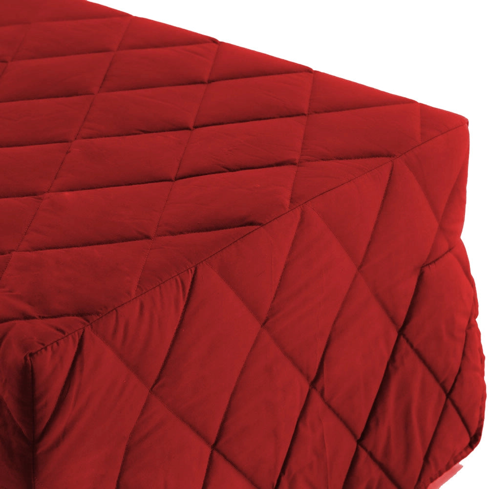 Pouf letto rosso che diventa comodo materassino alto 10 per ospiti inattesi. Cubo letto, materassino con rete apribile con dimensione 76x210 x 10 di altezza