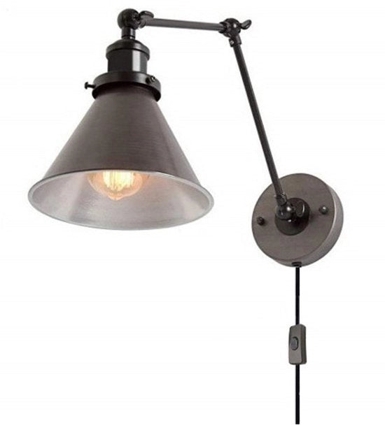 Lampada da parete con illuminazione a effetto per ingresso e scala, lampada da parete moderna regolabile in grigio.