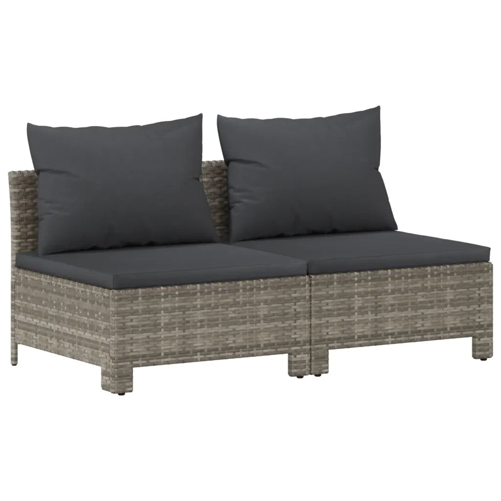 Set Divani da Giardino 7 pz con Cuscini in Polyrattan Grigio 3187284