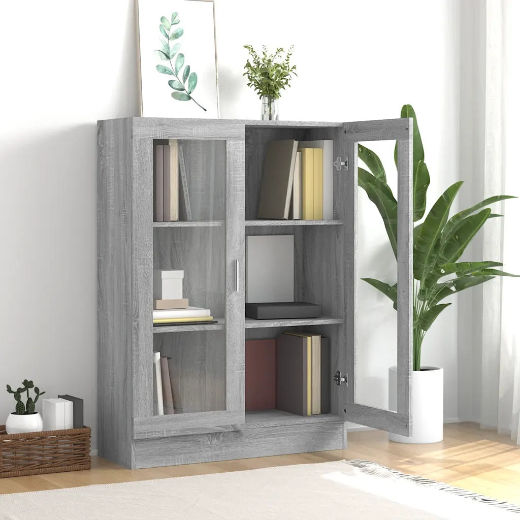 Mobile Vetrina Grigio Sonoma 82,5x30,5x115 cm Legno Multistrato CFW9293357