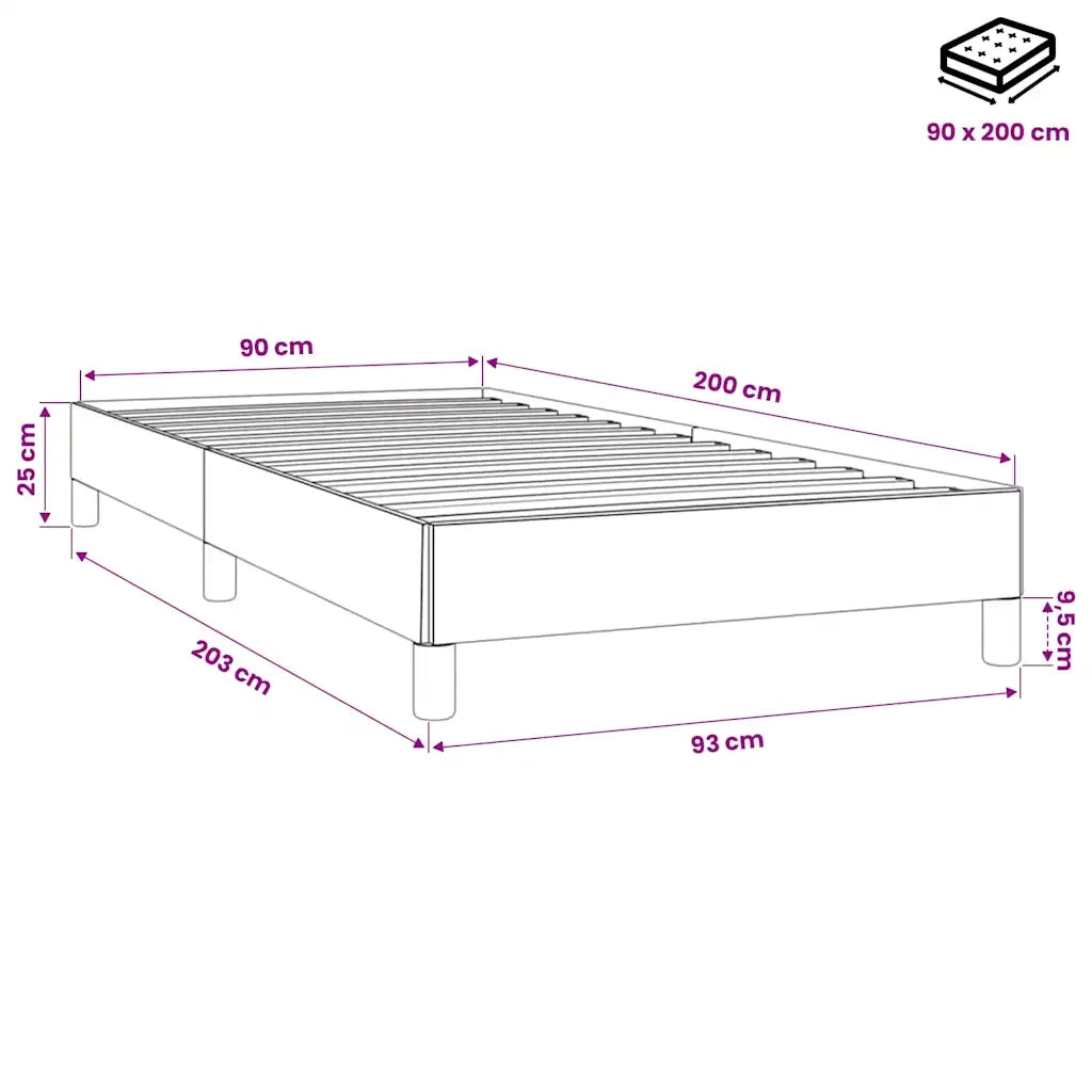 Giroletto senza Materasso Blu Scuro 90x200 cm in Velluto 346956