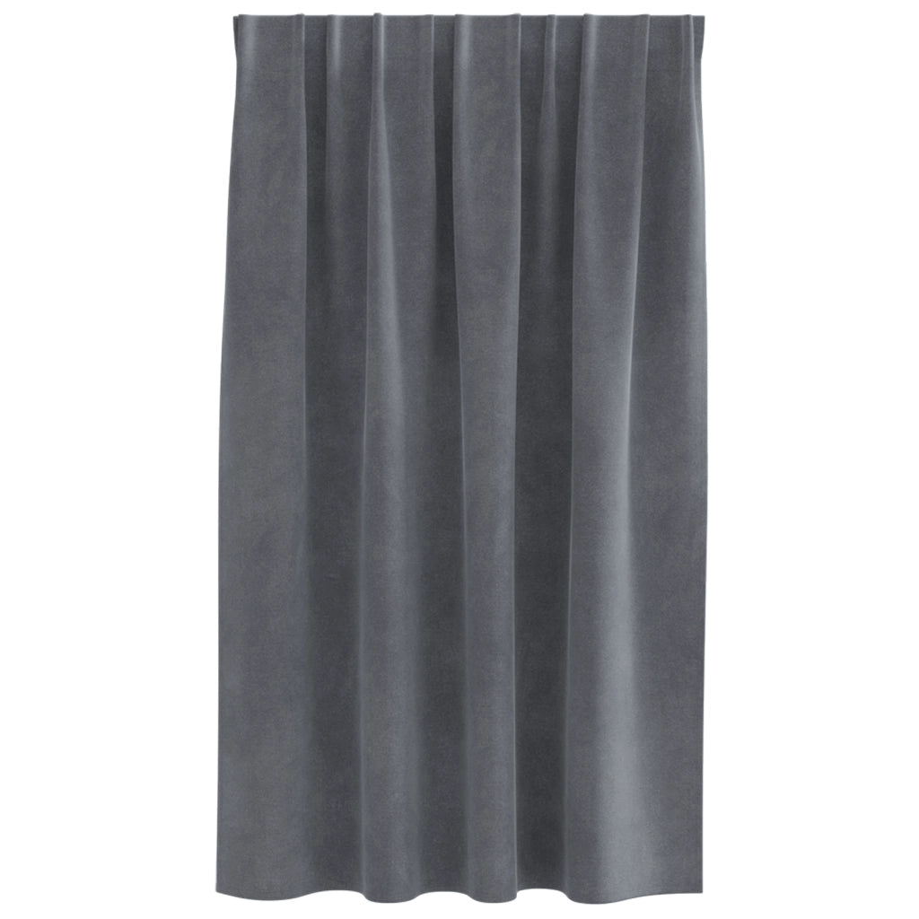 Tende Blackout  con nastro superiore 2 pezzi in velluto grigio chiaro super