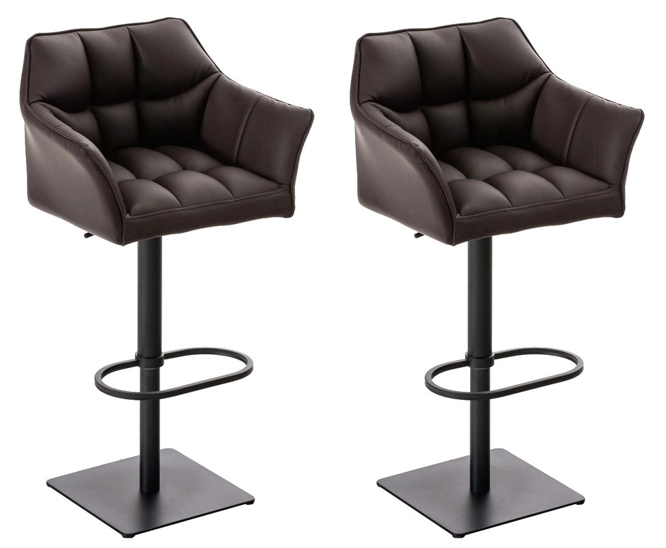 Set 2 sgabelli bar Damaso in ecopelle nera 4