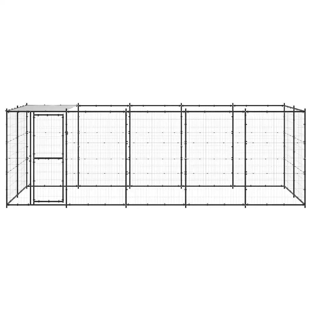 Gabbia per Cani da Esterno in Acciaio con Tetto 12,1 mÂ² cod mxl 55127