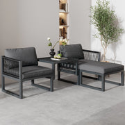 Set salotto giardino: 2 Divanooi + 2 poggiapiedi; combinazioni regolabili; grigio