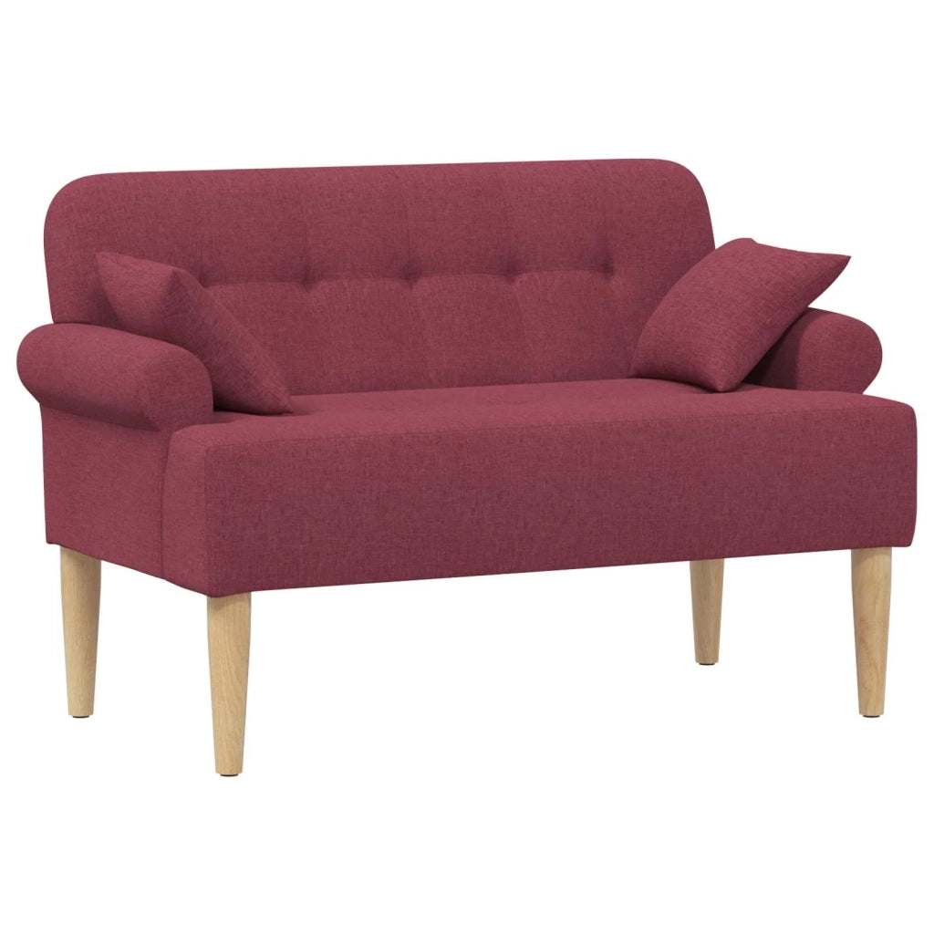 Loveseat con bottoni imbottiti Rosso Vino 120 x 65 x 79 cm 42041812