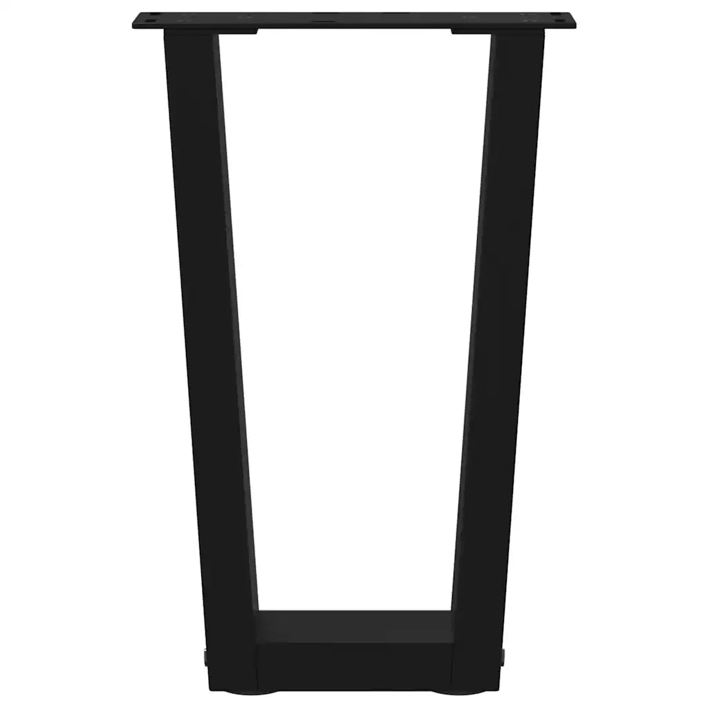 vidaXL Gambe per Tavolino da Caffè a Forma di V 2 pz Nere 28x(42-43,3) cm Acciaio