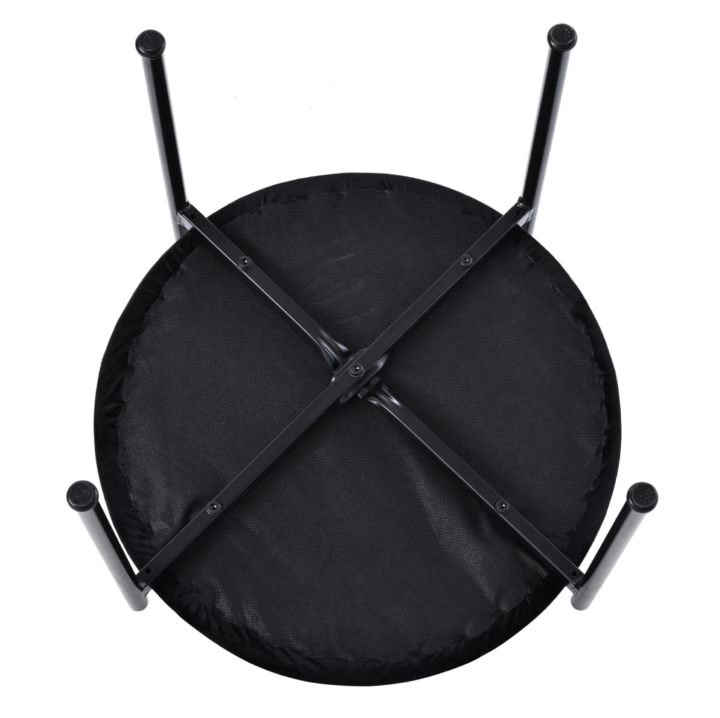 Set di 4 sedie da pranzo in velluto nero con schienale in rattan e gambe in metallo