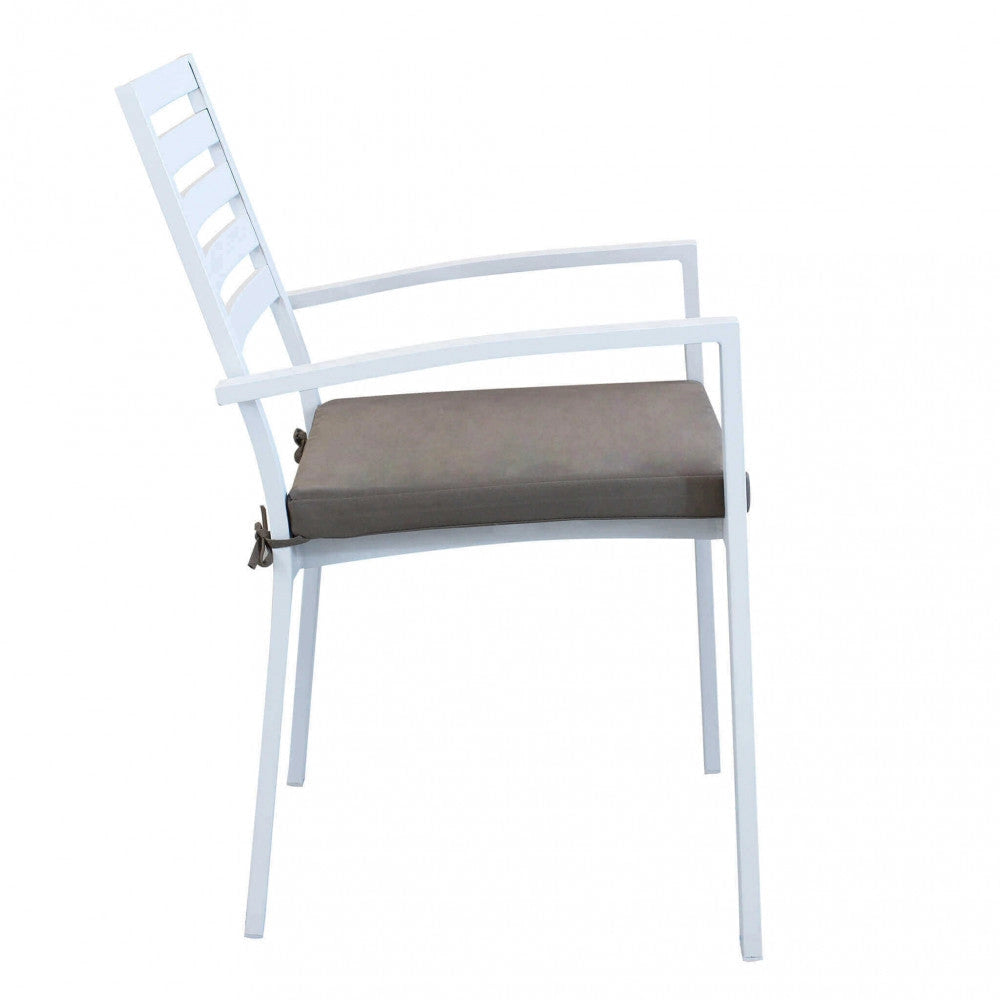 Poltrona Formentera con Cuscino 46x62x84 h cm in Alluminio Bianco
