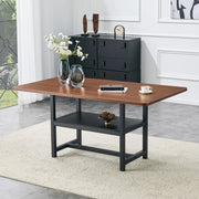 Tavolo da Pranzo Rettangolare ¨C MINIMAL ¨C Noce, Gambe in Metallo Nero, 160x90x76, 6 Persone