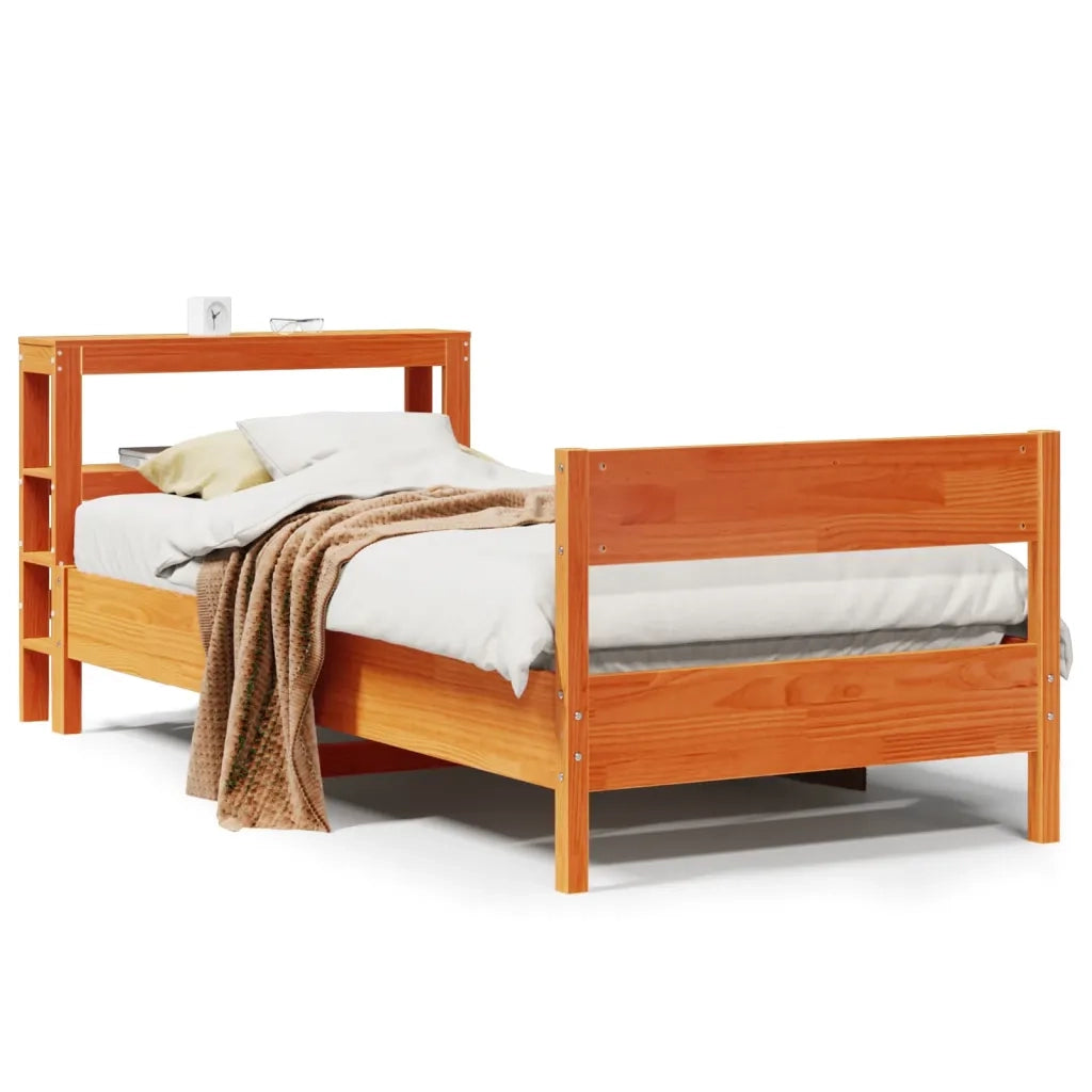 vidaXL Letto senza Materasso Marrone Cera 100x200 cm in Legno di Pino