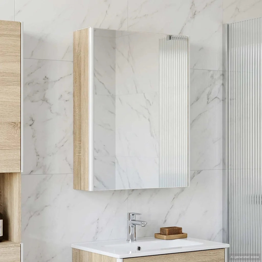Mobiletto per specchio da bagno Rovere Sonoma
