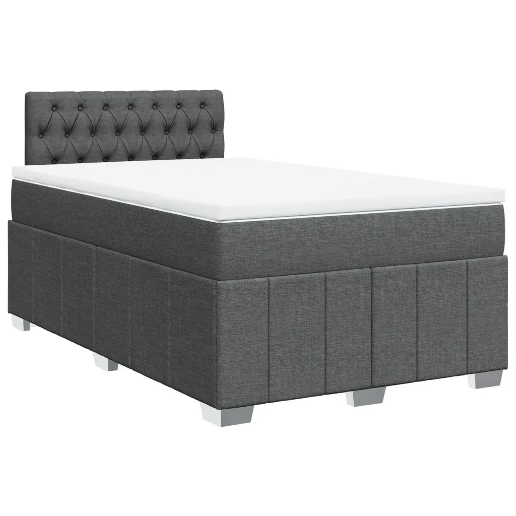 Giroletto a Molle con Materasso Grigio Scuro 120x190cm Tessuto