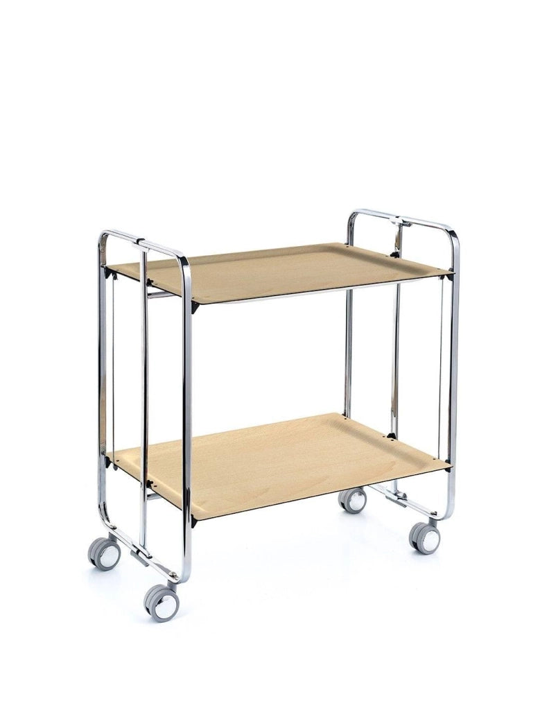 Carrello da cucina pieghevole cromato con ruote BAUHAUS 2 ripiani