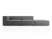 Cosmopolitan Design - Divano destro "Arendal" 4 posti in velluto cemento 