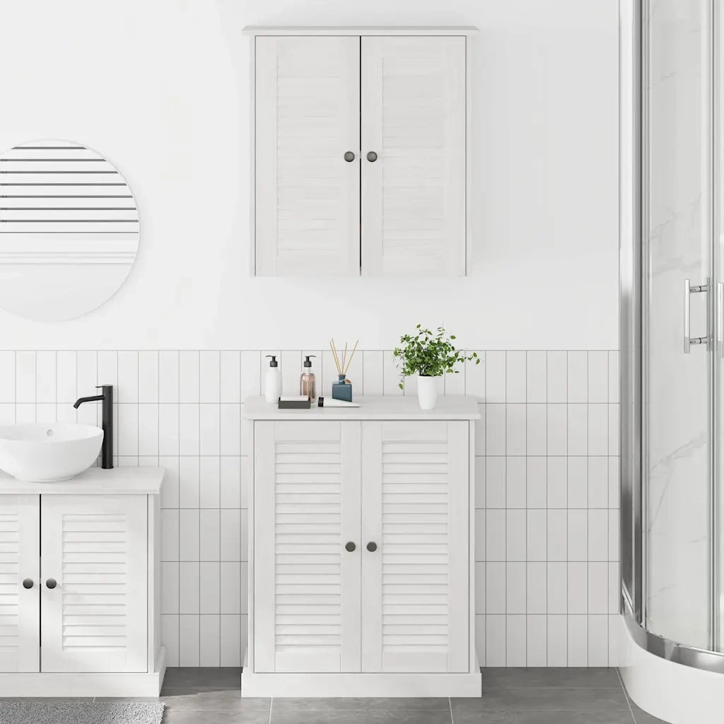 Set di mobili per il bagno 2 pcs Bianco e Bianco Antico 3328540