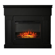 Caminetto elettrico VARMA NERO TEMPO STYLE con cornice di legno effetto fuoco 1.500 W