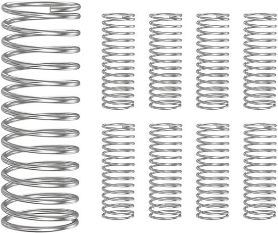 Set di compressori in acciaio inossidabile - 10 pezzi - Diametro esterno 12 mm - Diametro del filo 0.7 mm - Lunghezza 40 mm - Corrosione resistente - Sospensione