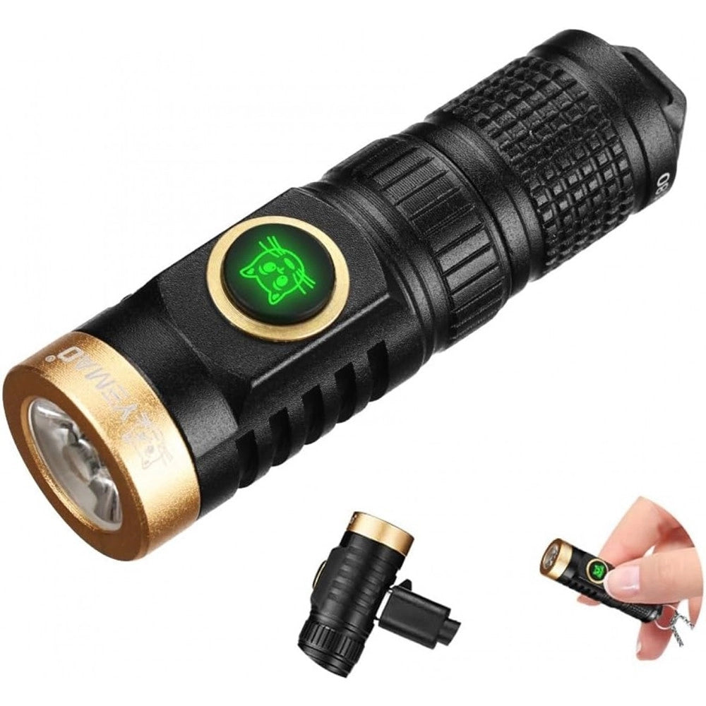 Trade Shop - Mini Torcia A Led Ricaricabile Portachiavi ​​metallo Con Bulbo Tg3 Multifunzionale -