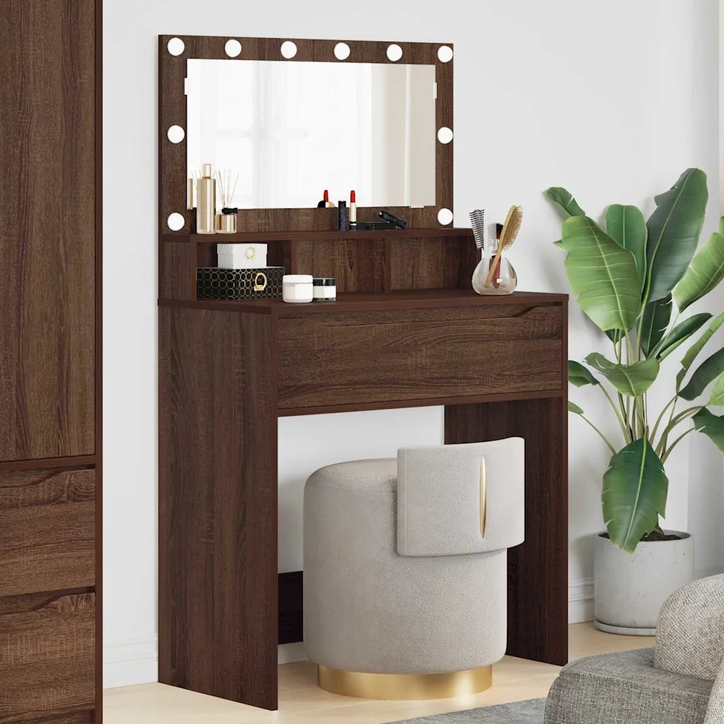 Tavoli da Trucco per Camera da Letto Rovere Marrone 888974