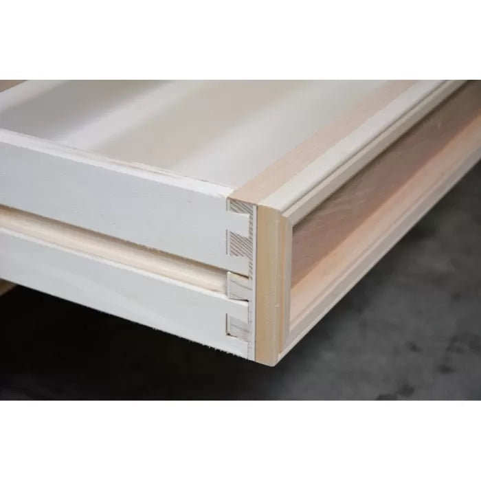 Madia credenza in legno 2 porte 6 cassetti legno grezzo l.140 p.43 h.90 - Mobili 2G