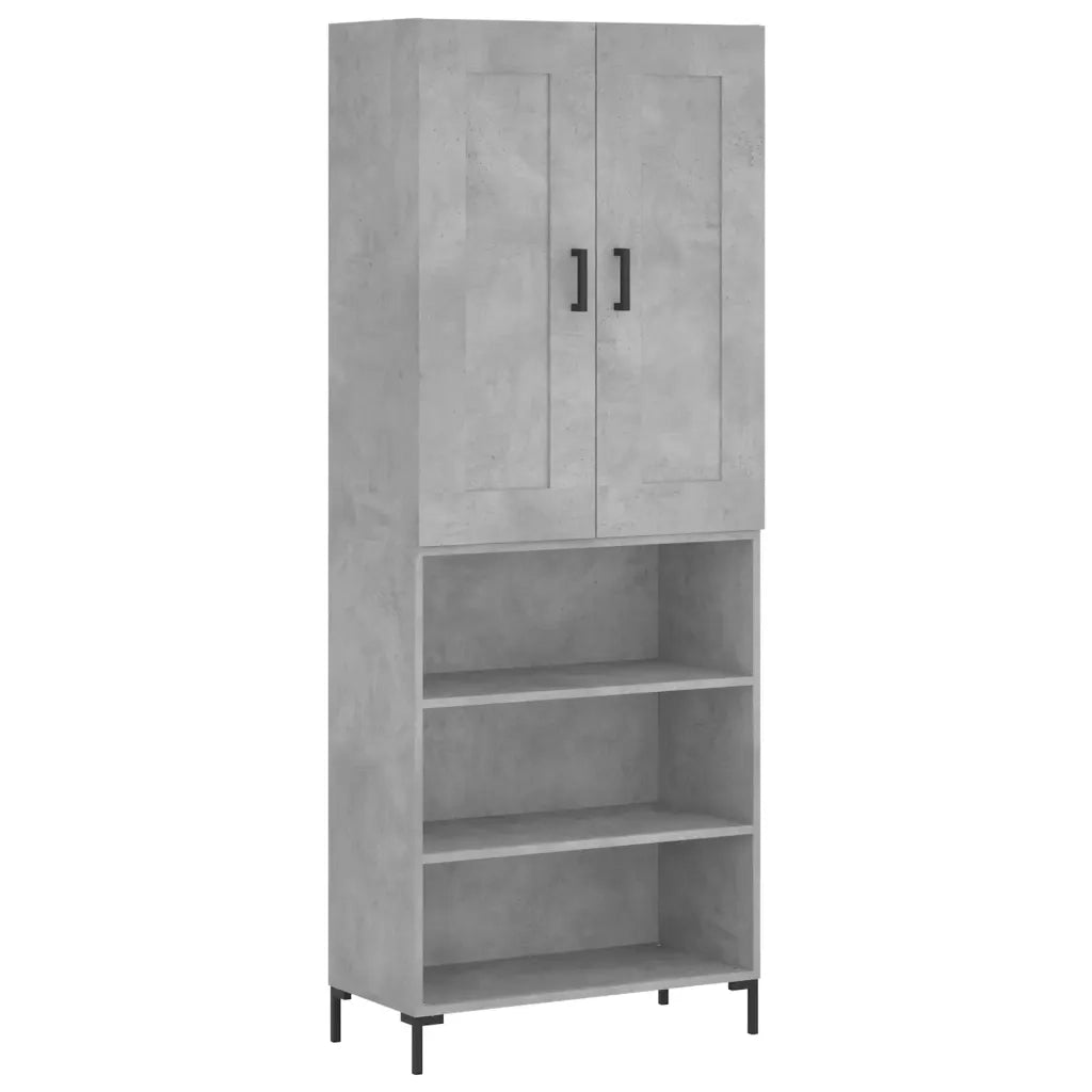 Credenza-Buffet-Armadio da cucina Grigio Cemento 69,5x34x180 cm in Legno Multistrato 398133