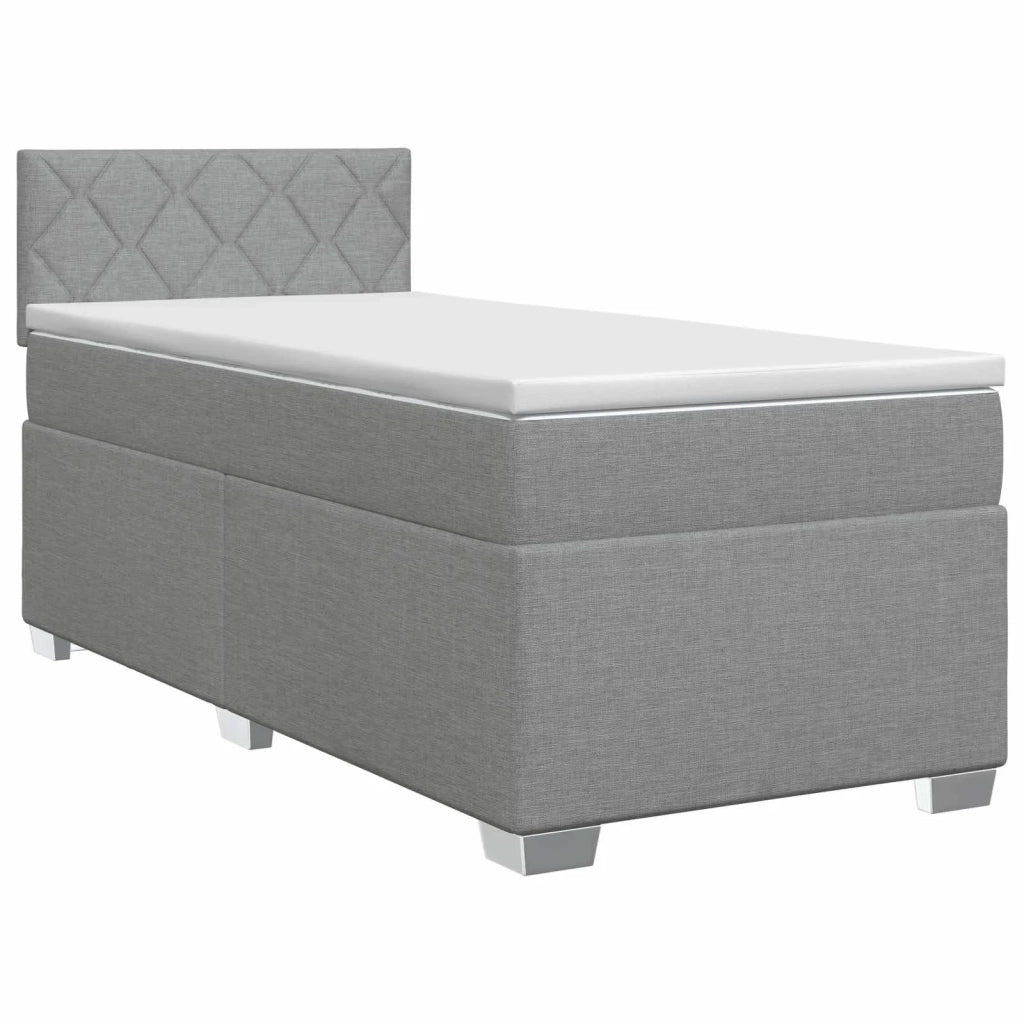 Letto box spring con materasso Grigio Chiaro 100 x 200 cm 3450418