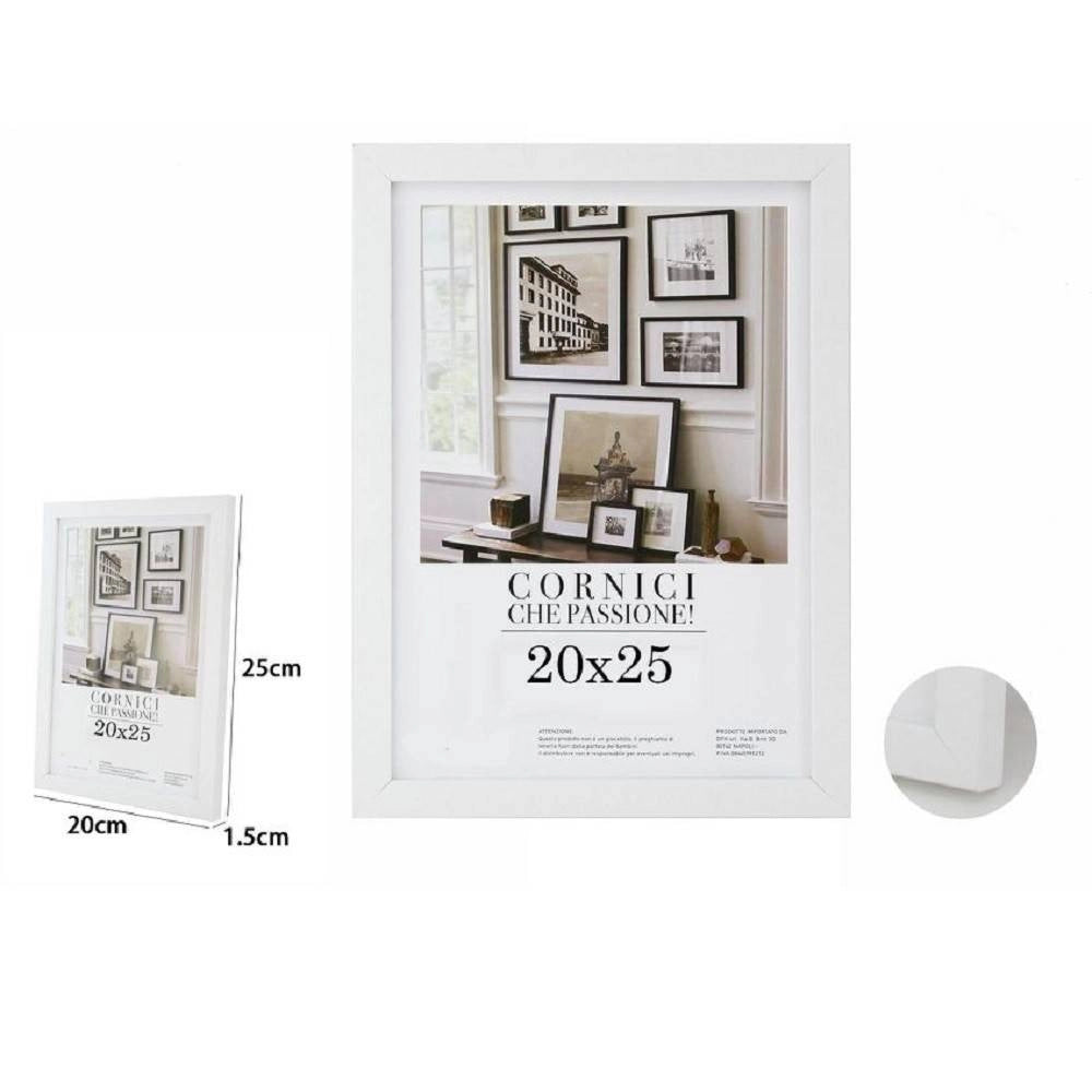 Trade Shop - Cornice Per Foto Fotografie Quadri Tele Poster Portafoto 20 X 25 Cm Bianca 63148 -
