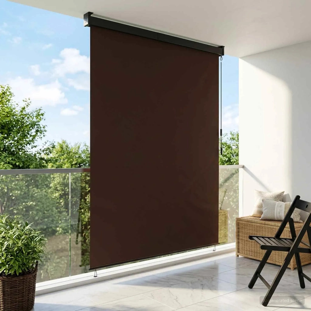 Tenda a rullo Marrone 120 x 250 cm Tessuto e Alluminio 42037183