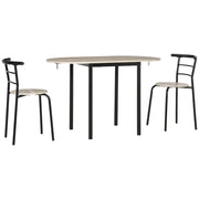 EasyComfort Set da Pranzo 3 Pezzi con 2 Sedie e 1 Tavolo da Pranzo Ovale in MDF e Acciaio per Spazi Limitati