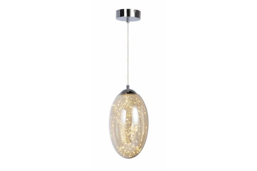 Lampada sospensione Irma LED 15W cromo vetro Ø20 Reality
