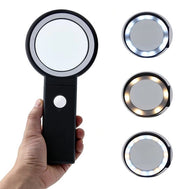Vergrootglas con luce e base - 23*11*2cm - Amplificatore di strumenti 10X 30X - Leggio da lettura pieghevole - Con 18 lampade LED - Livella di vetro con regolazione di luminosità - Leggio da lavoro per anziani, gioiellieri, artigiani, libri, monete