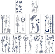 Sticker tatuaggio semi-permanente acqua resistente - blu scuro - falsa tatuaggio temporanea - arte del corpo - durata 1-2 settimane.