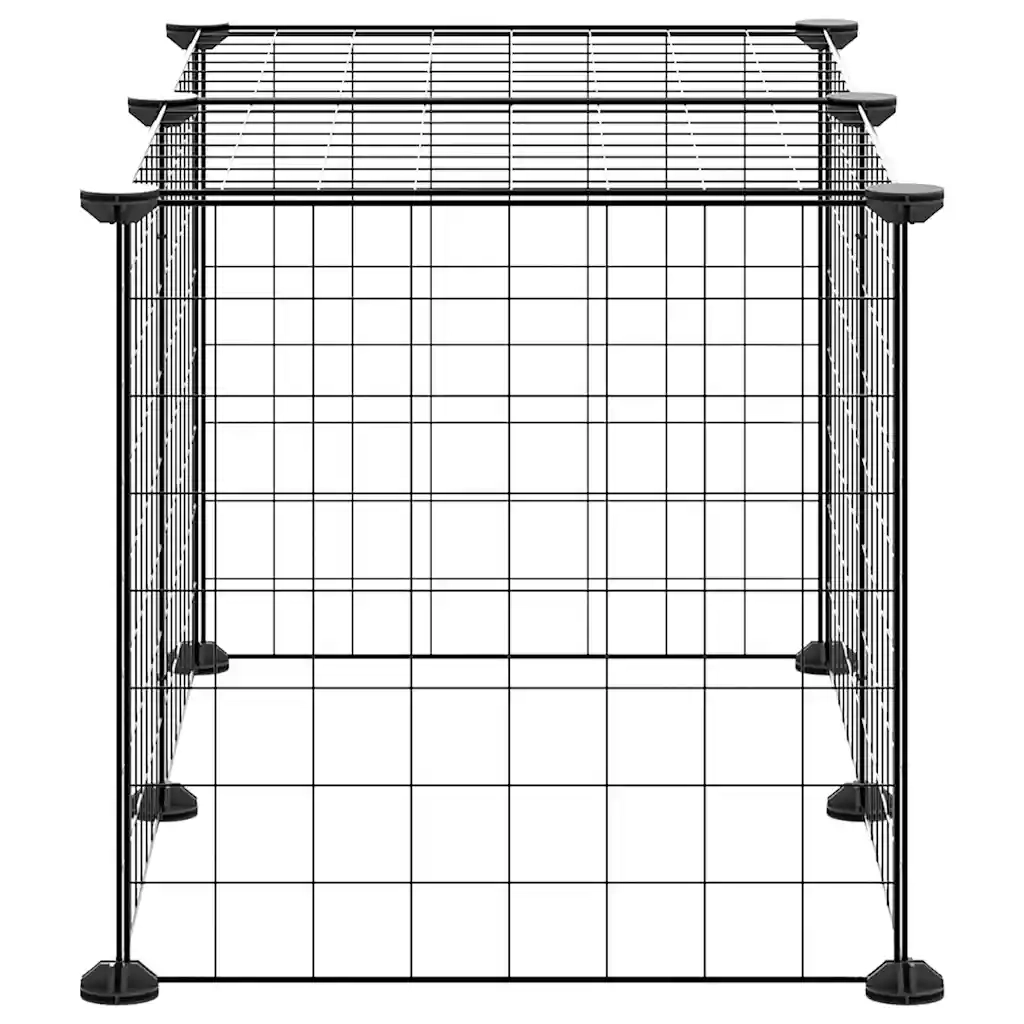 Gabbia per Animali Domestici 8 Pannelli Nero 35x35 cm Acciaio cod mxl 53063