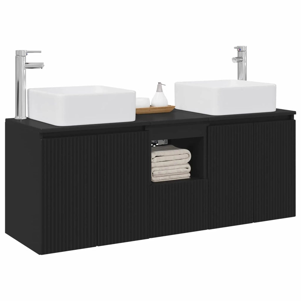 Set di Armadi da Bagno 3 pz Nero 53 x 35 x 63 cm 3405658