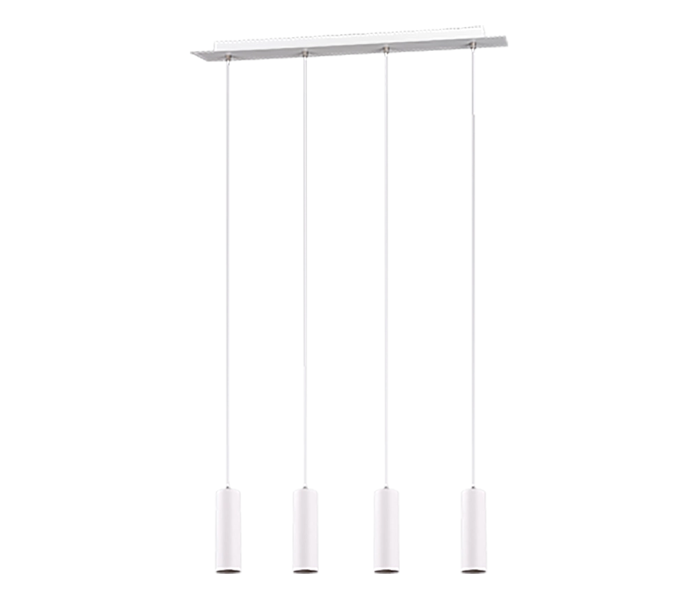 Lampada a sospensione 4 cilindri, metallo, bianco, L 75 cm, Marley