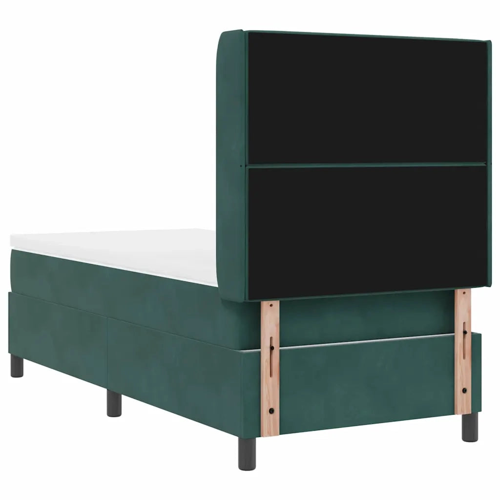 Letto con Box Springs LED e Materasso Verde scuro 90 x 190 cm 3343793