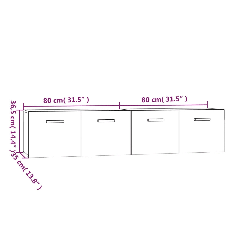 Mobili Parete 2 pz Rovere Sonoma 80x35x36,5cm Legno Multistrato cod mxl 34393