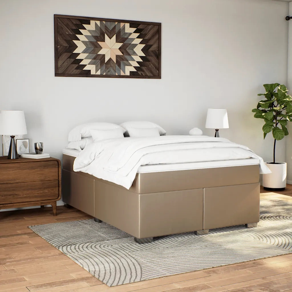 Giroletto a Molle con Materasso Cappuccino 140x190cm Similpelle 3285212