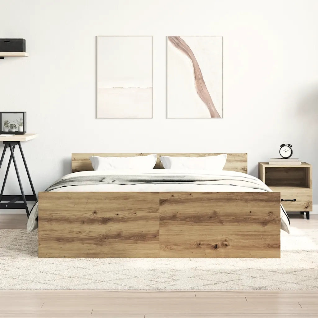 vidaXL Giroletto senza Materasso Rovere Artigianale 140x190cm