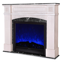 Camino Elettrico da Pavimento 136,5x157x32 cm Effetto Fiamma 1500W Josefina maxi & Maximus Ivory/dark gray