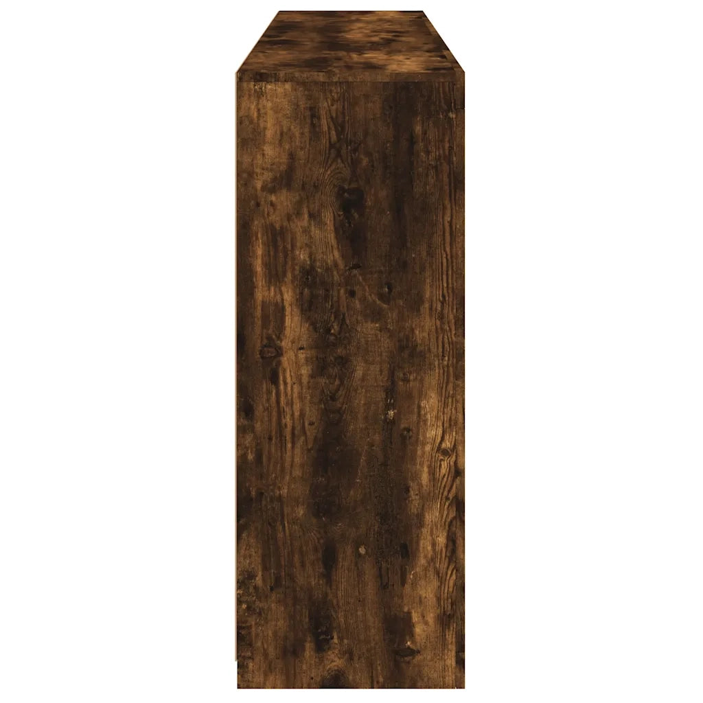Credenze con Luci LED 3 pz | Madia | Buffet da pranzo | Armadio da pranzo Rovere Fumo in Legno Multistrato