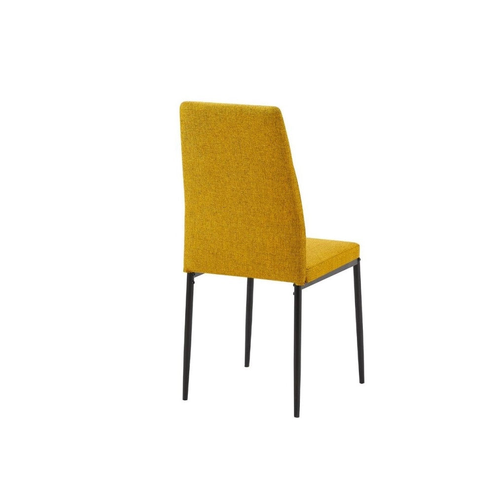 Set 4 Sedie da pranzo tessuto senape Adara 63.5x44x89h