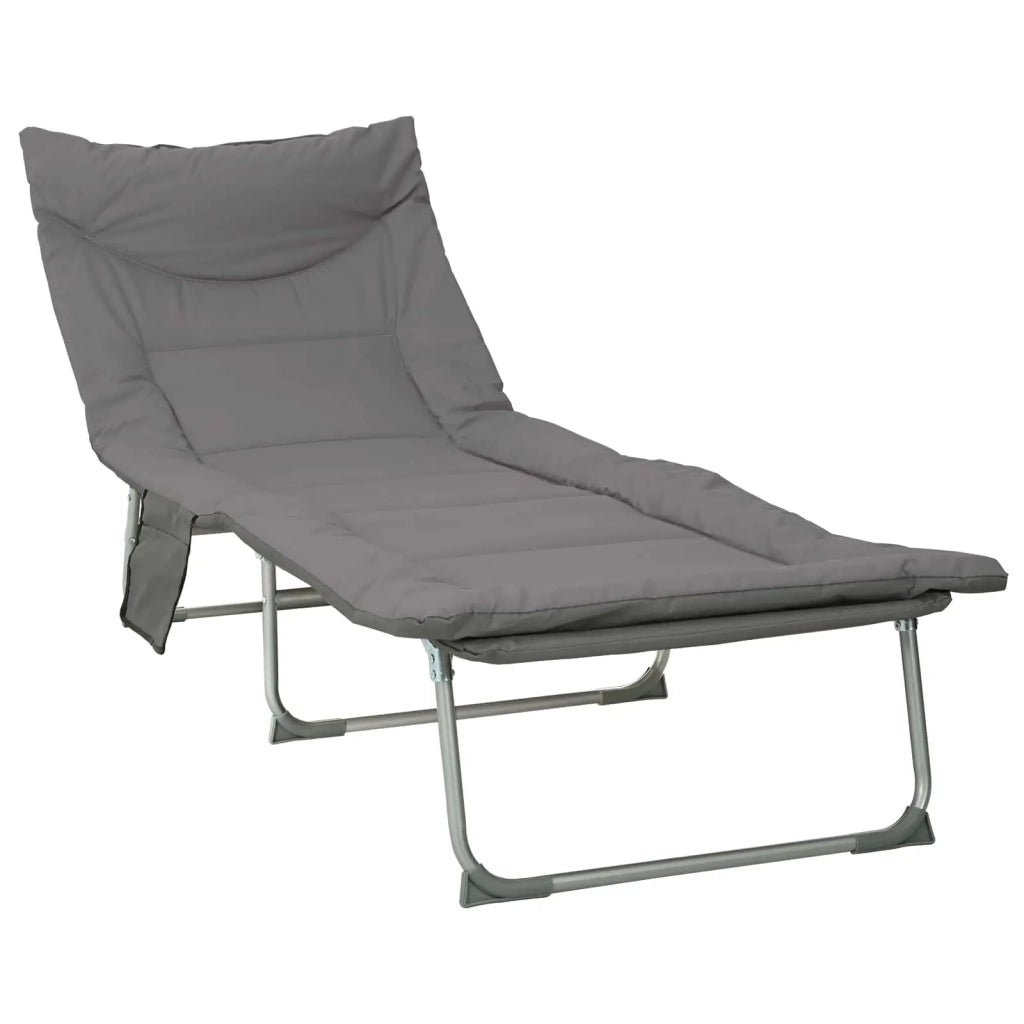 Lettino prendisole pieghevole con cuscino 2 pcs Antracite 42032387
