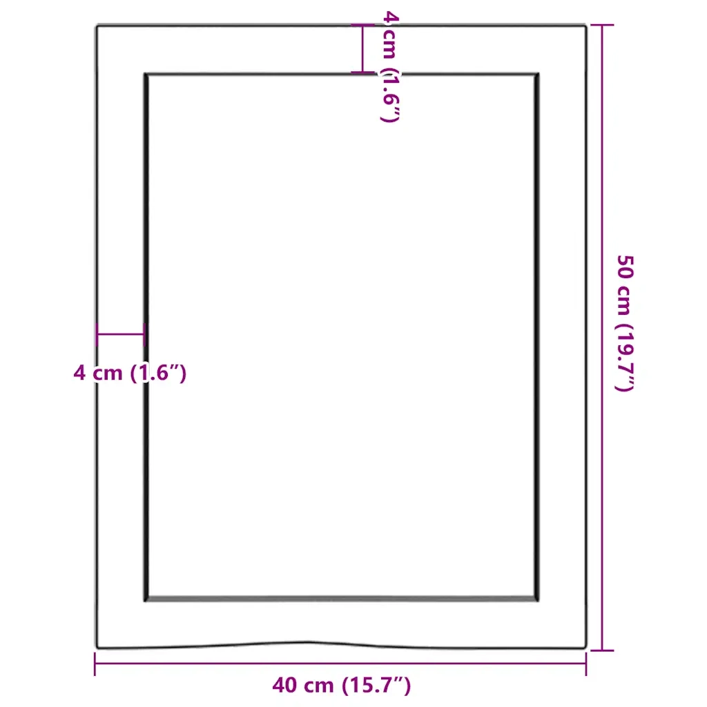 Ripiano a Parete 40x50x(2-4) cm Massello Rovere Non Trattato 363513