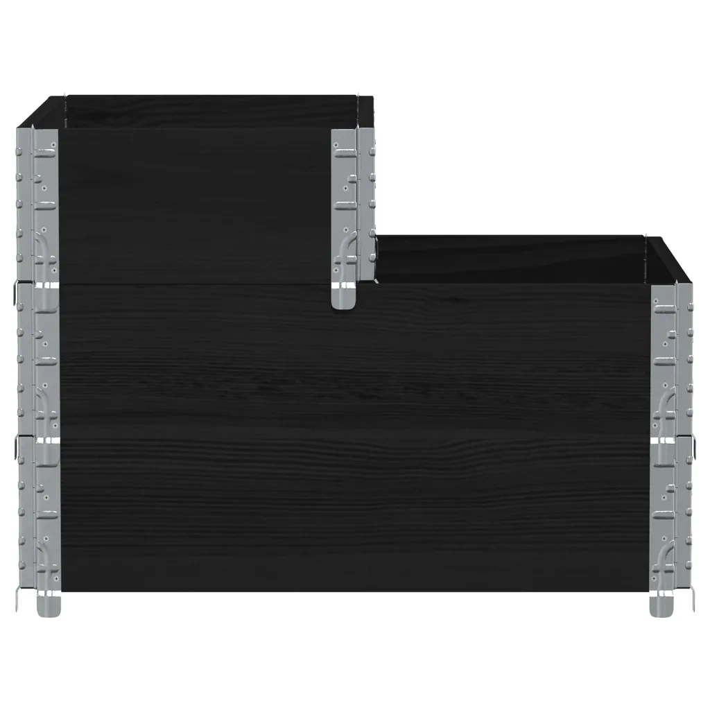 Fioriera Rialzata a 3 Livelli Nera 120x80 cm Legno di Pino 4010314